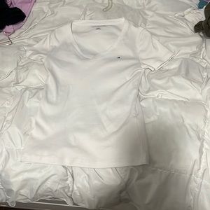 Plain V neck white shirt